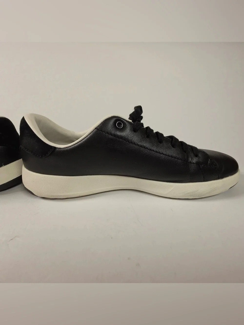 Cole Haan GrandPro Tennis Leather Black Optic White - Women's Size 10B - W02896
